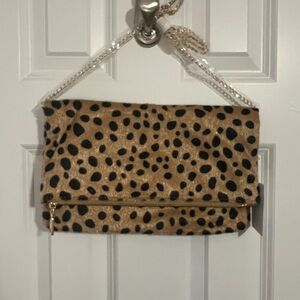 Leopard Print Foldover Clutch